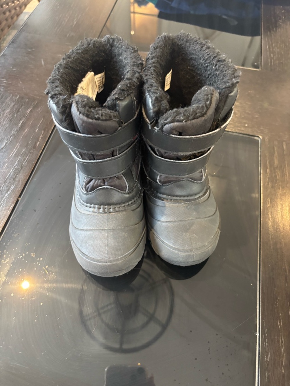 wonder nation Black Kids Snow Boots with‎ Fleece Lining